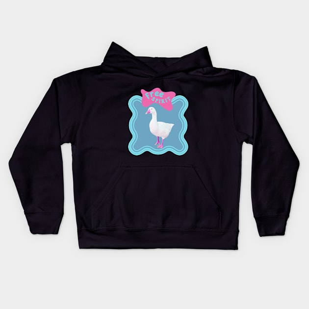 Free spirit duck Kids Hoodie by happygreen